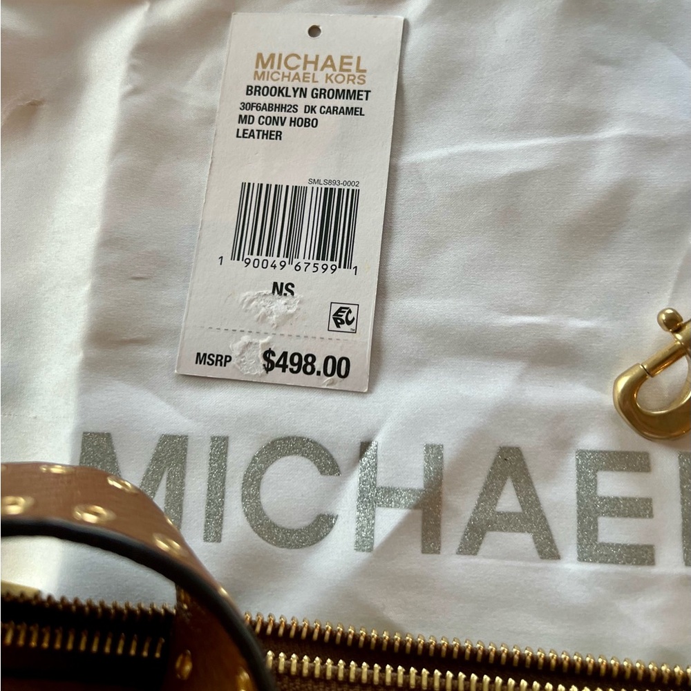Michael Kors Brooklyn grommet medium hobo leather bag in dark caramel - Picture 5 of 5